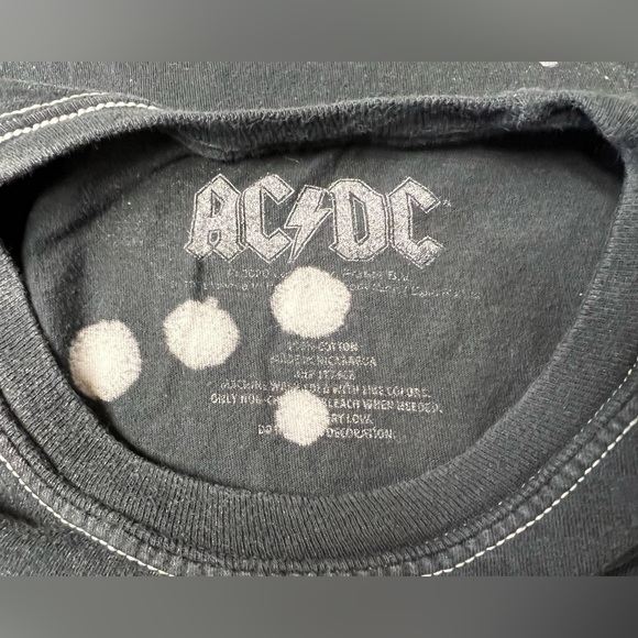 AC/DC 1978 Tour T-Shirt Black & Bleach / Song Titles Graphics Repro - Picture 5 of 7